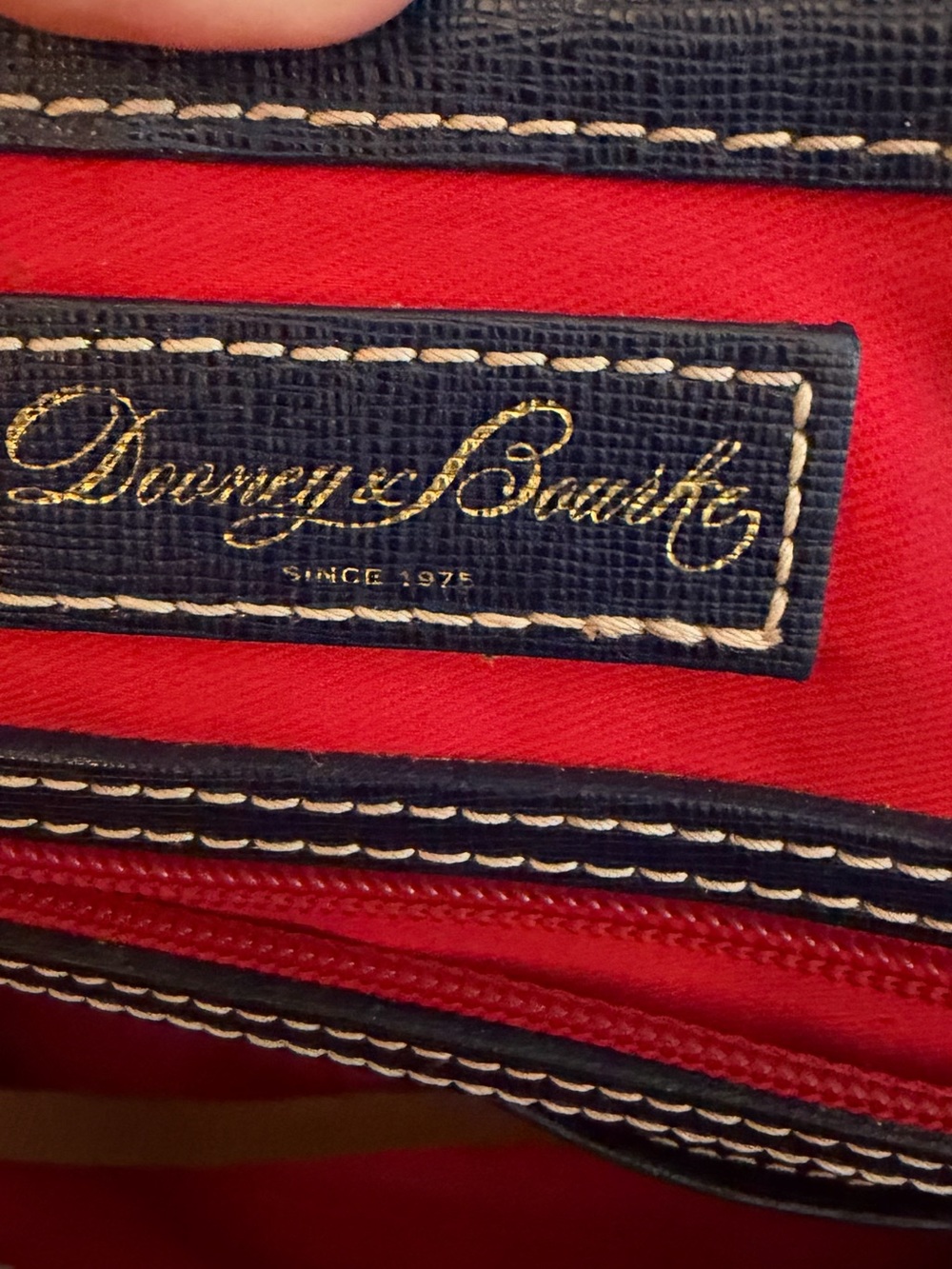 Dooney & Bourke Navy and Light Blue Chevron Satchel - Picture 5 of 10